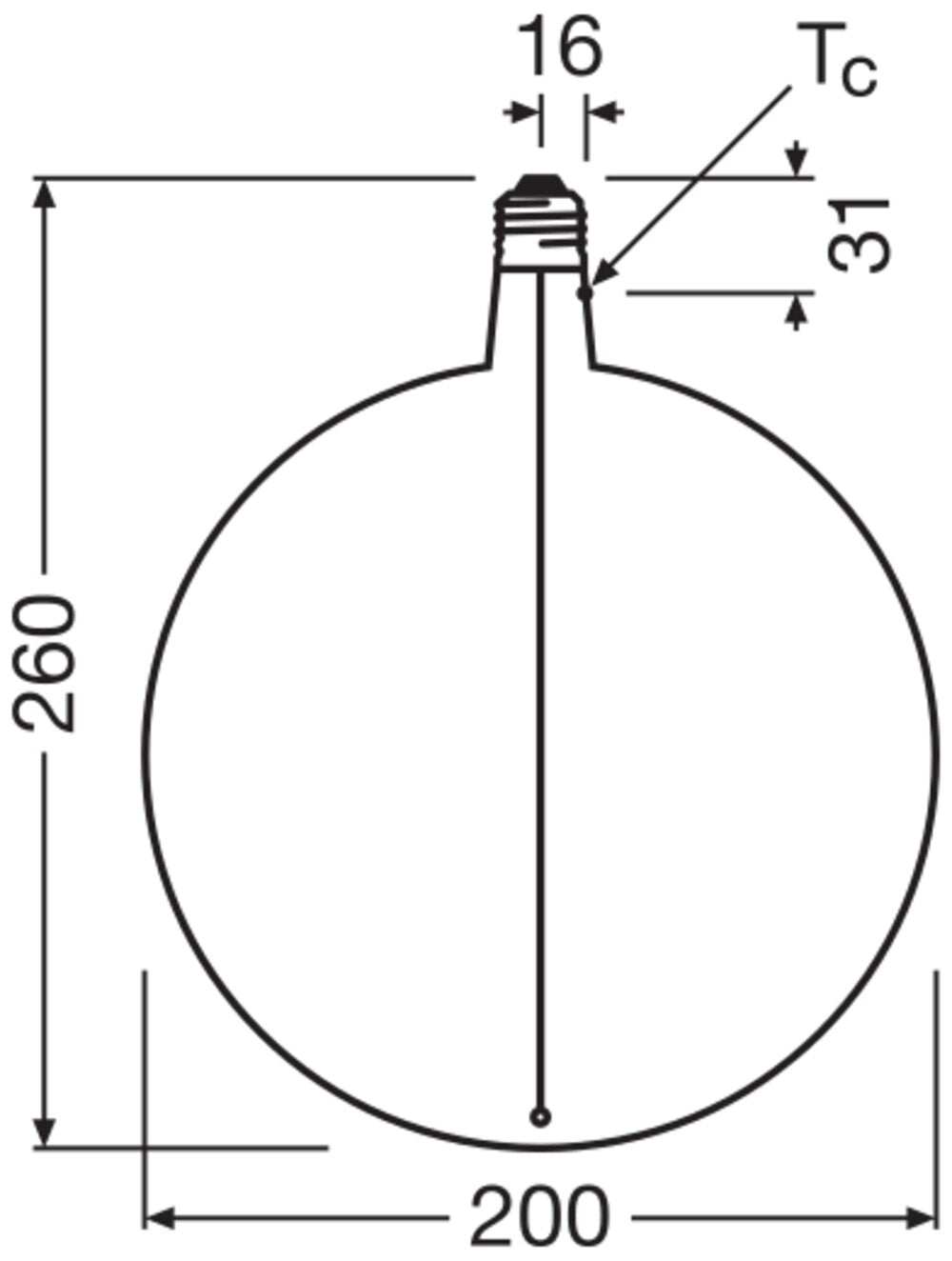 OSRAM LED-Kugellampe FM E27 4,8W 1800K G 1906 Big Globe 200 10 Magn DIM 4.8W go