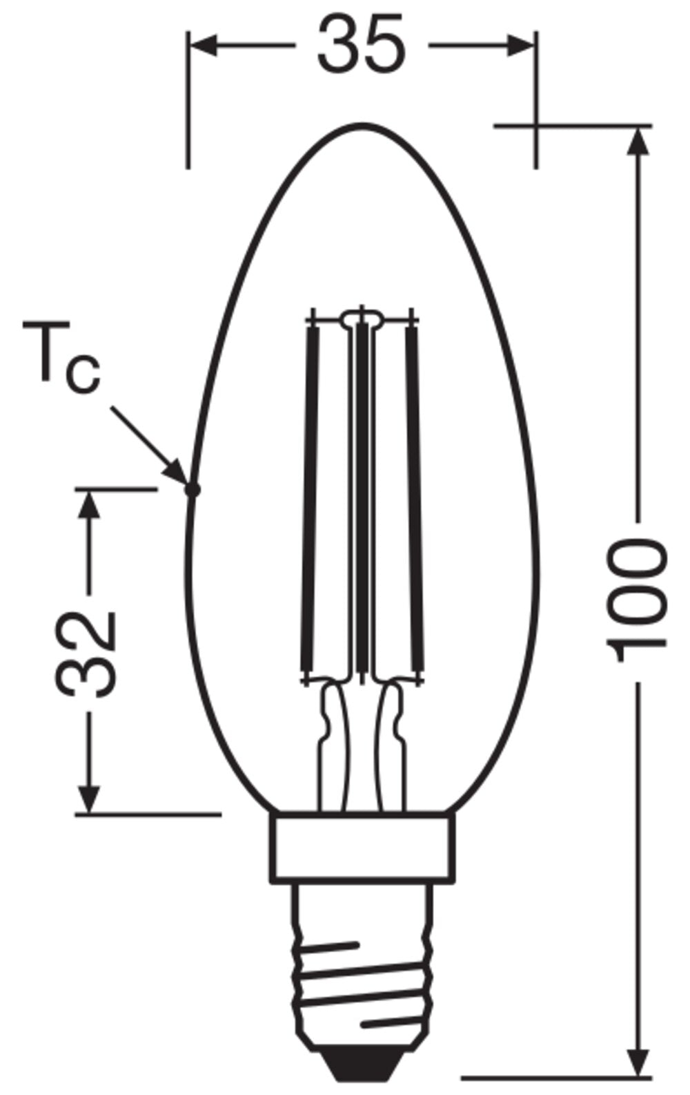 LEDVANCE LED-Kerzenlampe FM E14 B40 2,2W LED Classic B 40 Fil EE A S 2.2W 82 2700
