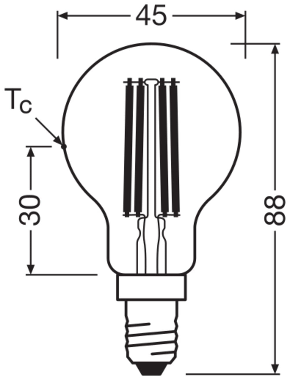 LEDVANCE LED-Lampe FM E14 P45 2,2W 2700K LED Classic P 40 Fil EE A S 2.2W 82 ws