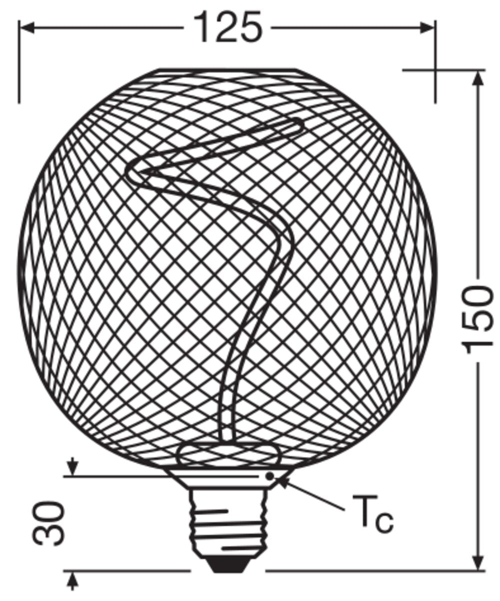 OSRAM LED-Kugellampe FM E27 G125 3,5W go DECOR LED SPIRAL FIL GLOBE 125 GOLD 1800