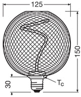 OSRAM LED-Kugellampe FM E27 G125 3,5W go DECOR LED SPIRAL FIL GLOBE 125 GOLD 1800