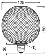 OSRAM LED-Kugellampe E27 G125 3,5W 2700K DECOR LED FLAT GLOBE 125 GOLD 3.5W go F