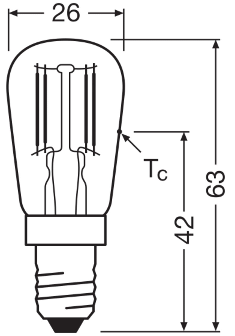 OSRAM LED-Röhrenlampe FM E14 2,8W 2700K LED Special T26 25 300° Fil DIM 2.8 ws