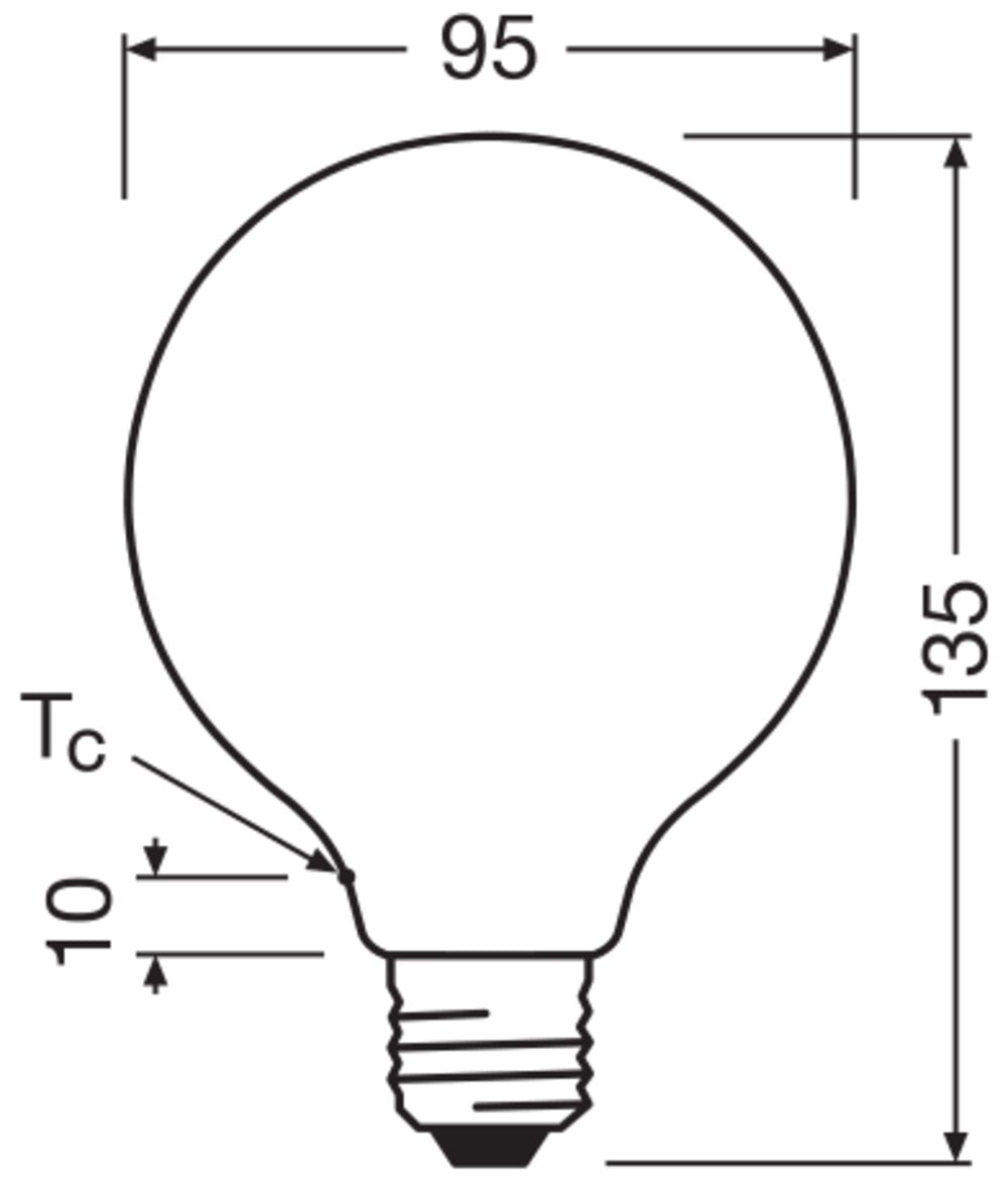 LEDVANCE LED-Kugellampe FM E27 G95 3,8W LED Classic Globe 95 60 Energy effi 4000