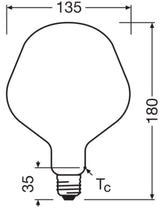 OSRAM LED-Kugellampe FM E27 7,3W 2700K E Vintage 1906 Big Apple 60 DIM 7.3W ws