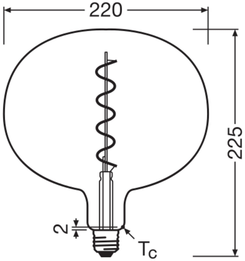 OSRAM LED-Kugellampe FM E27 4,5W 1800K G 1906 Big Globe 220 15 Filament 4.5W go