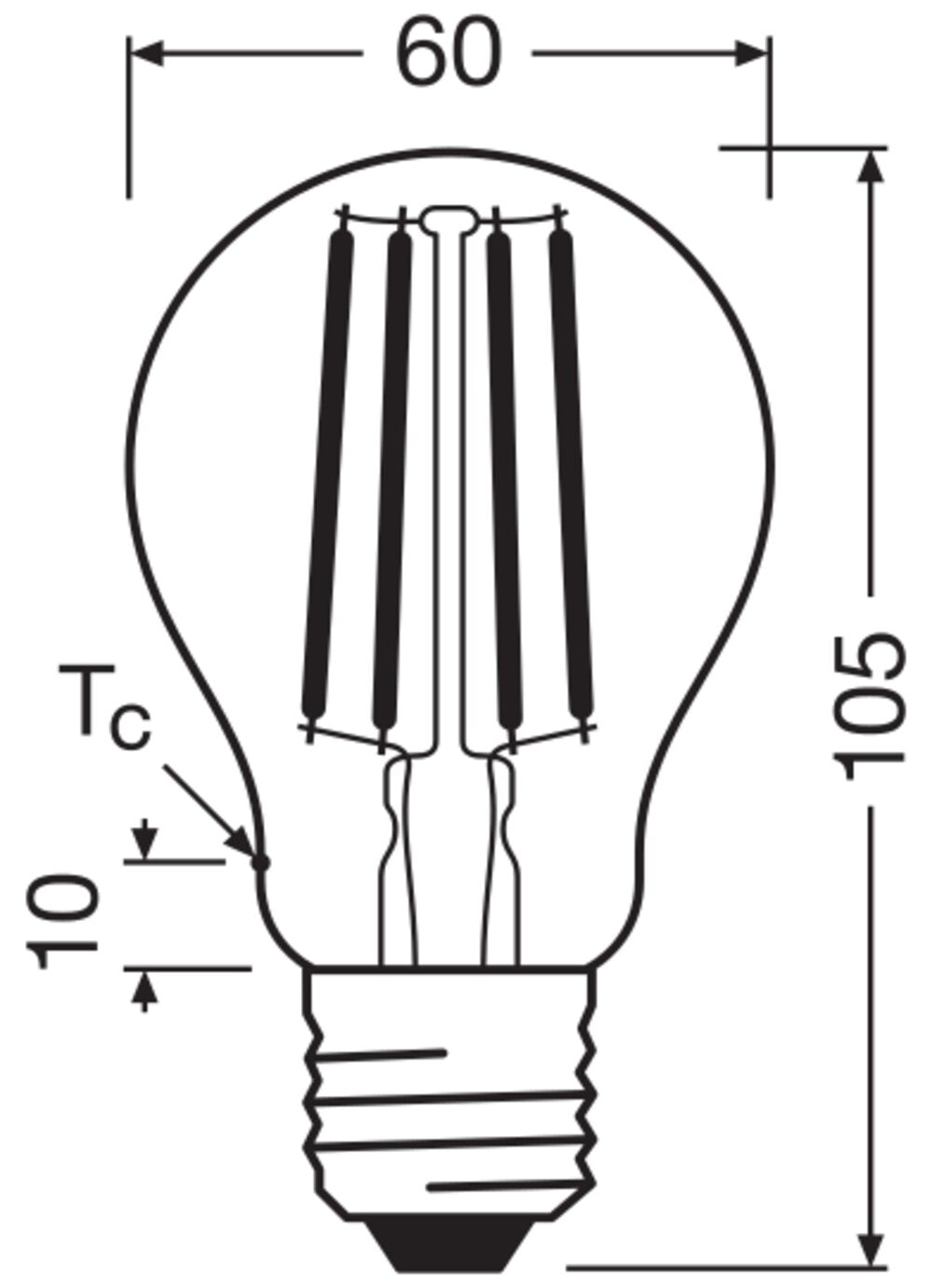 LEDVANCE LED-Lampe FM E27 A75 5W 2700K A LED Classic A 75 Fil EE A S 5W 827 ws