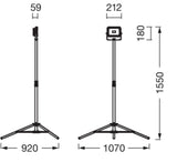 LEDVANCE LED-Bauleuchte 20W 6500K 2000lm LED Worklight Value Tripod Battery IP54