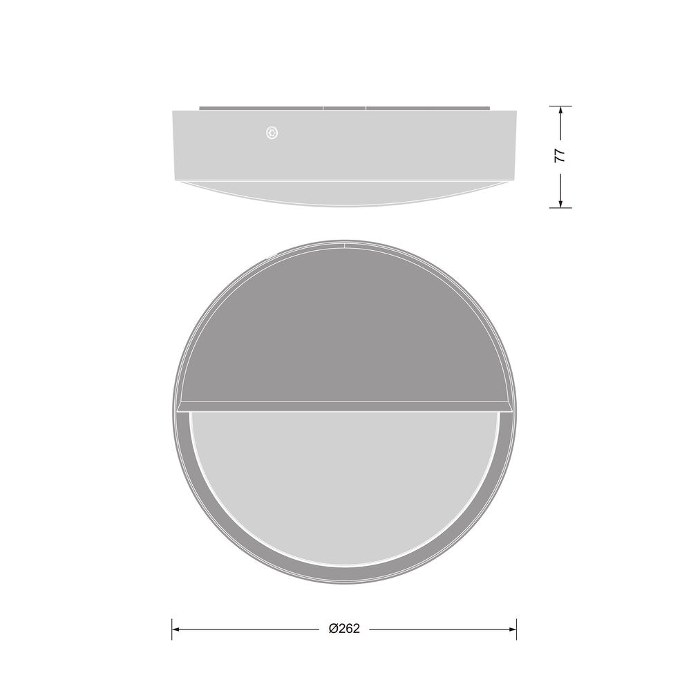 LEDVANCE Dekorelement sw Alu 262mm BLKH RD Eyelid 250 BK H74mm