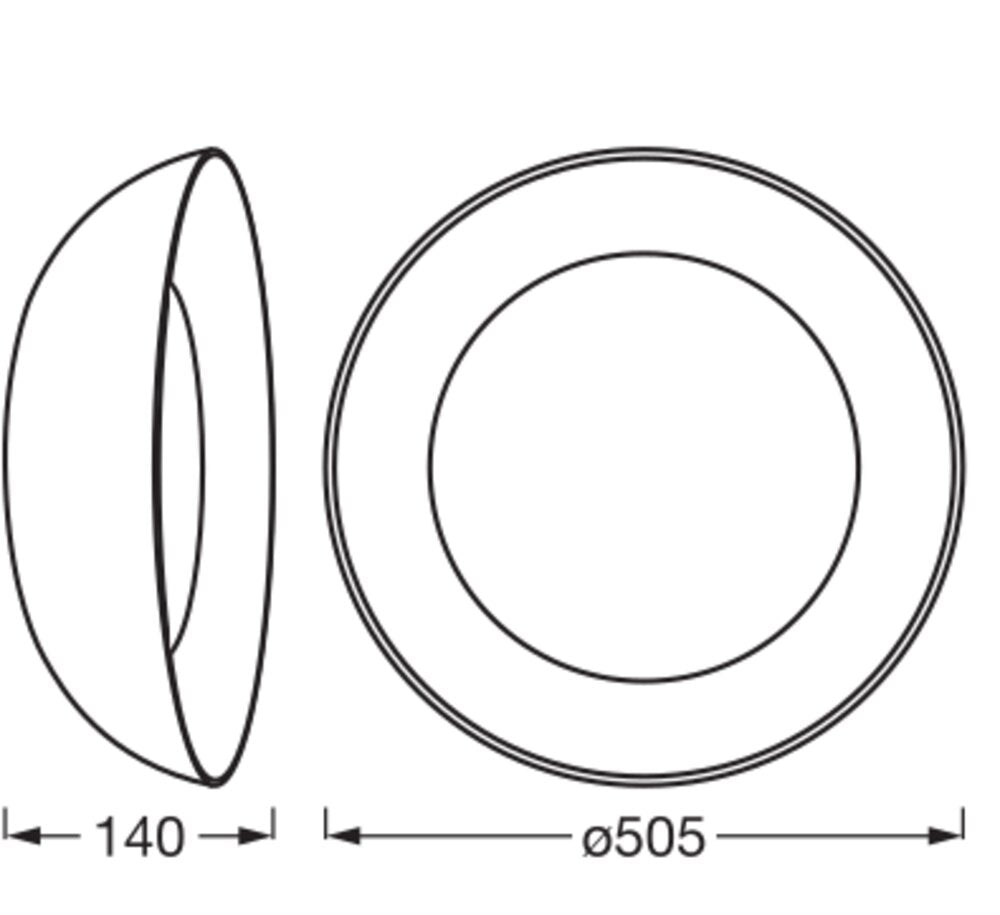 LEDVANCE LED-Anbauleuchte 36W 3000K sw Orbis Alva 505MM 36W 830 Click DIM 1600l