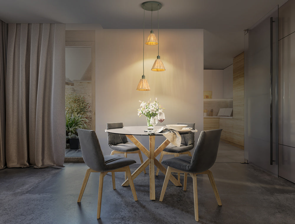 OSRAM-LEDVANCE LED-Pendelleuchte 3LEDs Decor Raffia Pendant Plate 3XE27 Gr br