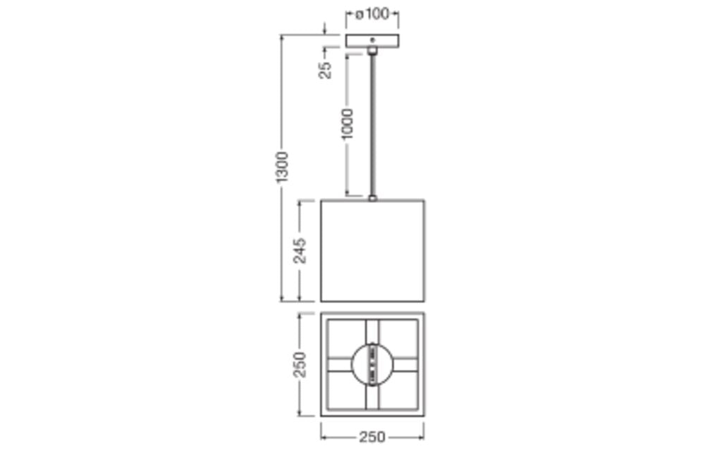 OSRAM-LEDVANCE LED-Pendelleuchte 1LED br Decor Cardboard Square Pendant E27 E27