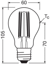 LEDVANCE LED-Lampe FM E27 A75 5W 4000K A LED Classic A 75 Filament EE A S 5W ws
