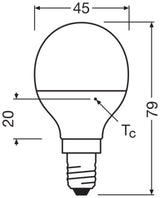 LEDVANCE LED-Lampe E14 4,9W 2700K ws F LED Classic P 40 S 4.9W 927 Frosted 470l