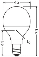 LEDVANCE LED-Lampe E14 P45 4,9W 4000K ws LED Classic P 40 Recycled Plastic 4 470l