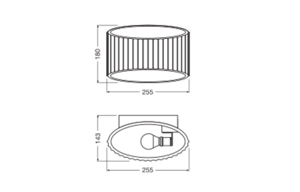 LEDVANCE LED-Wandanbauleuchte 60W ws Decor Plaster Band Wall 255 1XE27