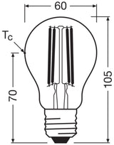 LEDVANCE LED-Lampe FM E27 A40 2,2W 2700K LED Classic A 40 Fil DIM EE A S 2.2 ws