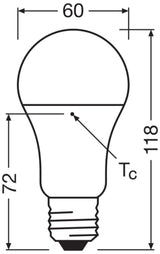 LEDVANCE LED-Lampe E27 A60 13W 4000K ws LED Classic A 100 V 13W 840 Frosted 1521