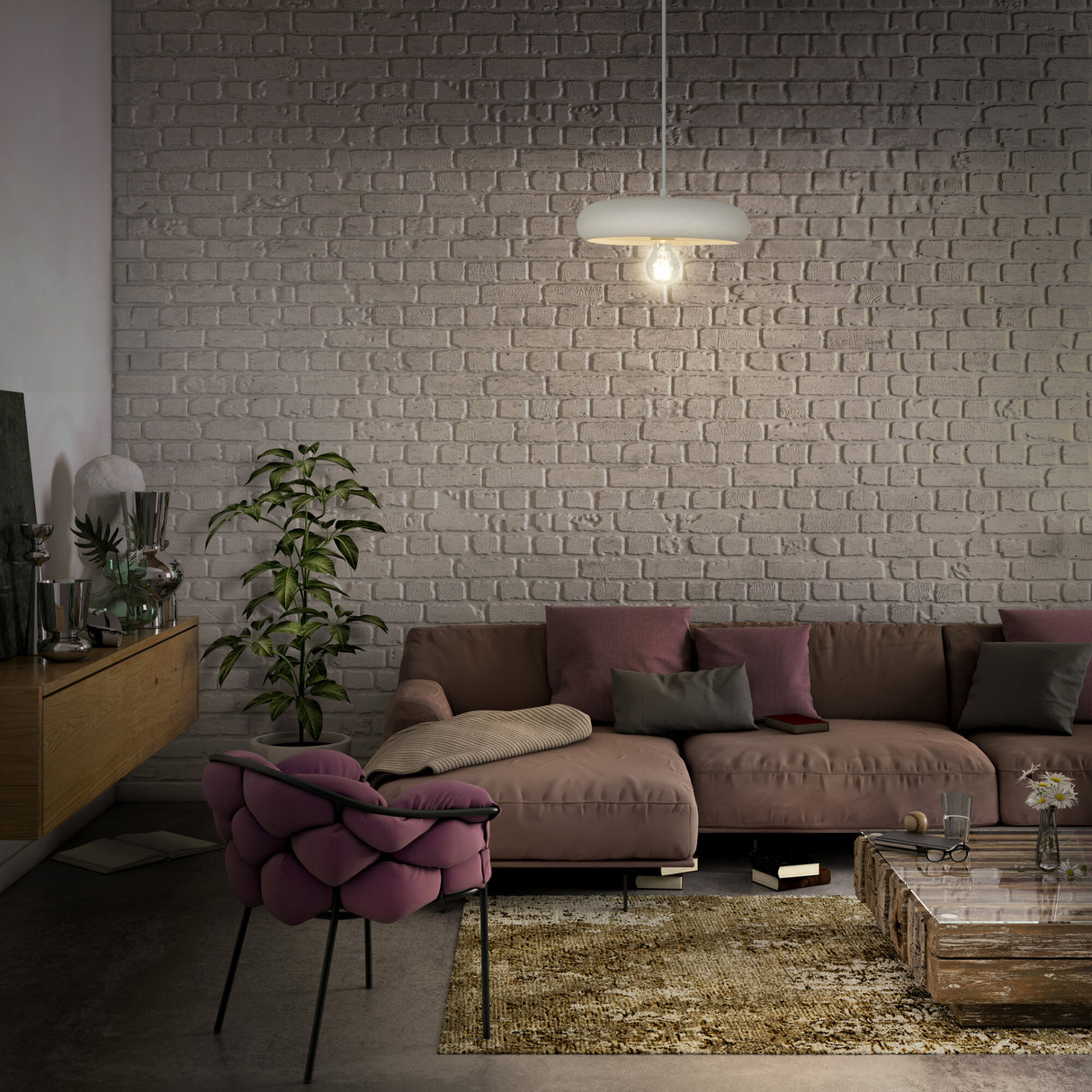 LEDVANCE LED-Pendelleuchte 1LED E27 sym Decor Plaster Pure Pendant 300 E27 IP20