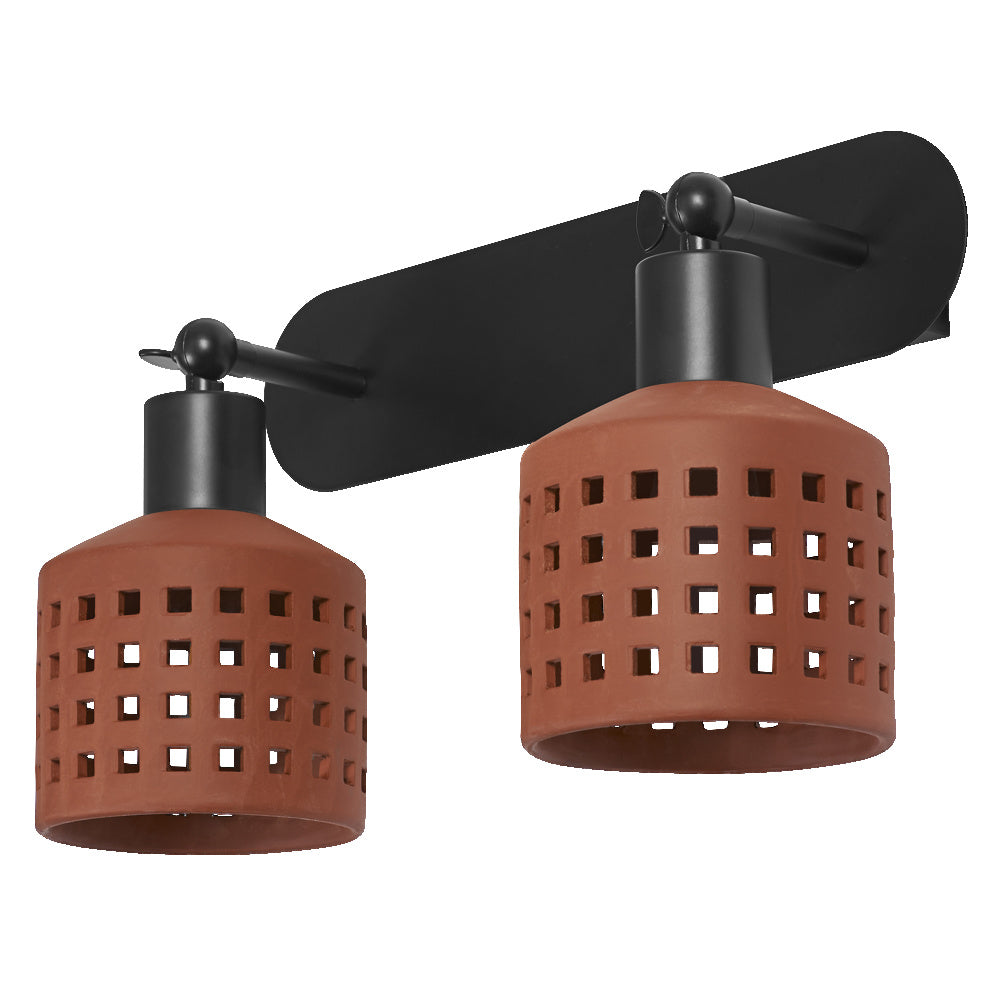 LEDVANCE LED-Wandanbauleuchte 60W br Decor Clay Windows Wall 2XE27 Brown