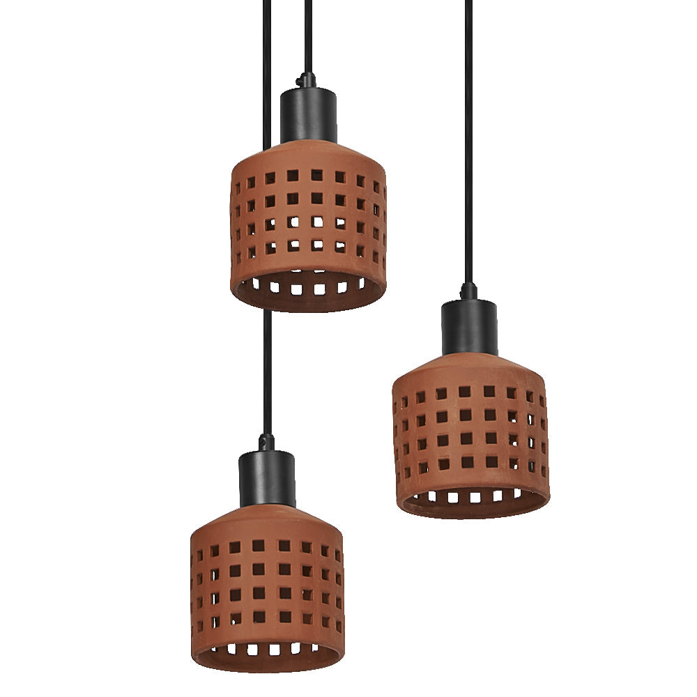 LEDVANCE LED-Pendelleuchte 3LEDs br E27 Decor Clay Windows Pendant PL 3XE27 sym