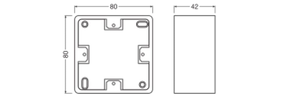 LEDVANCE Aufbaugehäuse ws Kst L80mm SURFACE MOUNT FRAME B80mm H42mm