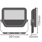 LEDVANCE LED-Anbaustrahler 22-32W EVG sw FL AREA V 32W ML 830 A48X85 BK 1LED ws