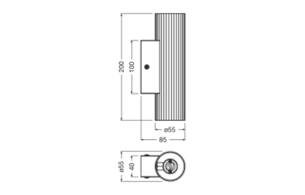 LEDVANCE LED-Wandanbauleuchte 10W sw Decor Drums Wall Updown 2XGU10 Blac