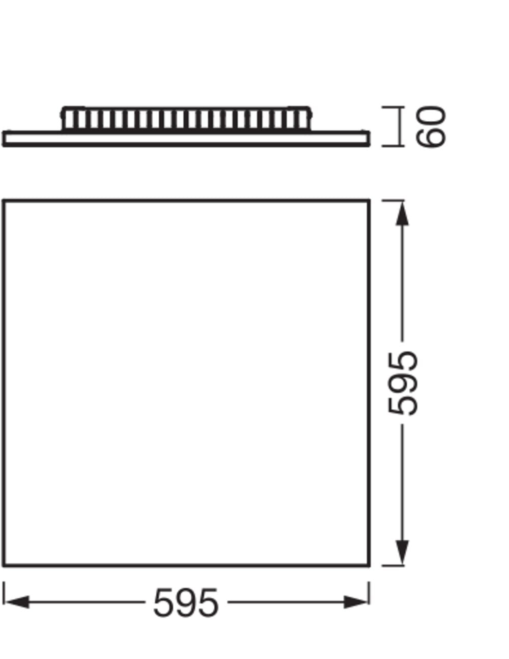 LEDVANCE LED-Panel 595x595mm 40W 3000K Planon Frameless 600x600mm 40W 830 3300l