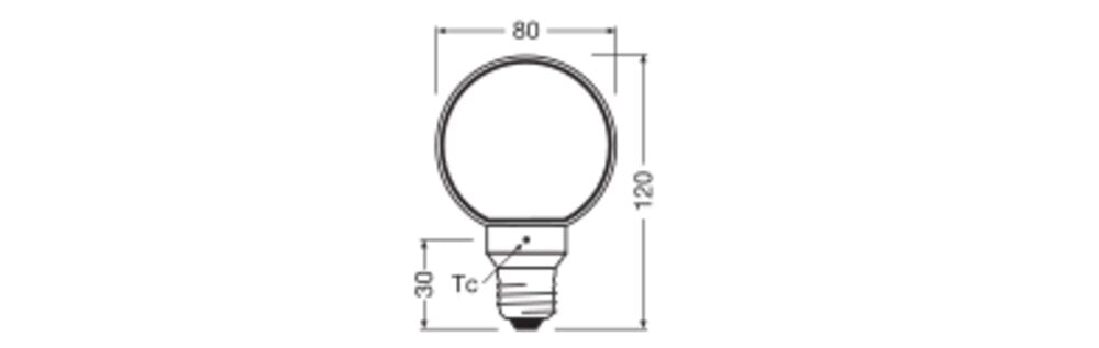 OSRAM LED-Kugellampe FM E27 4W 1800K sw 1906 Globe 80 Filament O Lamp DIM 4 110l