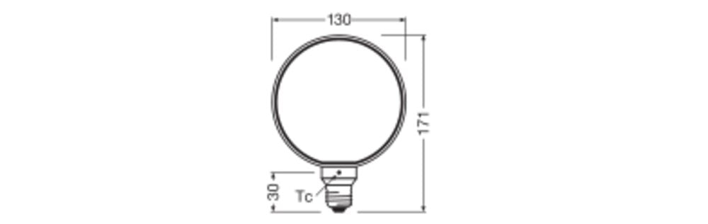 OSRAM LED-Kugellampe FM E27 4W 1800K sw 1906 Globe 130 Fil O Lamp DIM 4W 81 110l