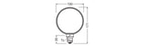 OSRAM LED-Kugellampe FM E27 4W 1800K sw 1906 Globe 130 Fil O Lamp DIM 4W 81 110l