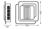 LEDVANCE LED-Anbauleuchte 55W 3000-6500K Ceiling Fan Grill Square 55W CCT Wh 4200