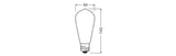 LEDVANCE LED-Lampe FM E27 5,4W 2700K ws LED Classic Edison 55 Filament P 5. 730l