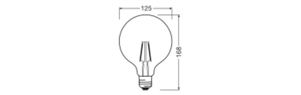 LEDVANCE LED-Kugellampe FM E27 G125 1,8W LED Clas Globe 125 25 Filament P 1. 2700