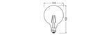 LEDVANCE LED-Kugellampe FM E27 G125 1,8W LED Clas Globe 125 25 Filament P 1. 2700