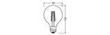 LEDVANCE LED-Kugellampe FM E27 G95 3,8W LED Classic Globe 95 60 Fil S 3.8W 4000K