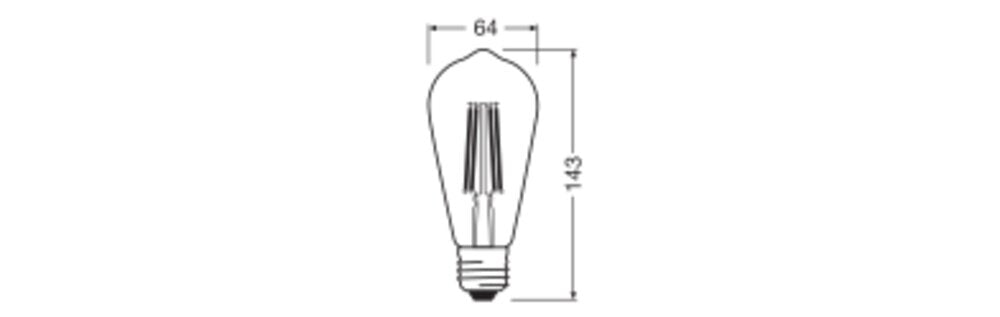 LEDVANCE LED-Lampe FM E27 A60 3,8W 2700K LED Classic Edison 60 Fil EE A S 3. ws