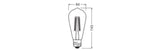 LEDVANCE LED-Lampe FM E27 A60 3,8W 2700K LED Classic Edison 60 Fil EE A S 3. ws