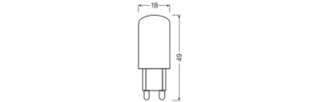 OSRAM LED-Röhrenlampe G9 3,2W 1800-2700K LED PIN 30 Glow DIM 3.2W 927 Froste mehr - Ansicht 3