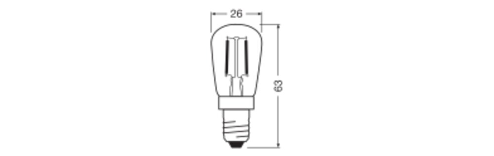 OSRAM LED-Lampe FM E14 1,6W 2400K go AC Vintage 1906 LED T26 5 Filament 1.6 50lm