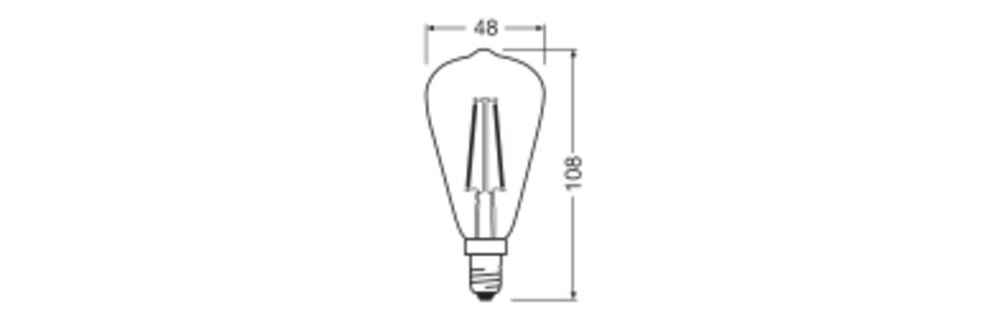 OSRAM LED-Lampe FM E14 2,8W 2200K go F Vintage 1906 Edison Filament DIM 2. 250l