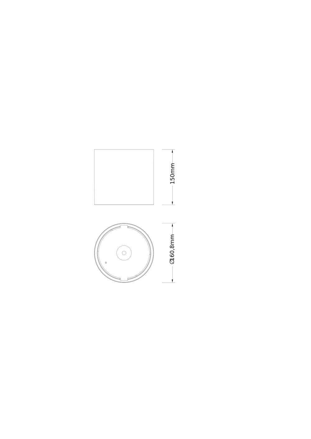 LEDVANCE Einbaurahmen ws ST 160mm DL CMFT FRAME D150 WT H150mm