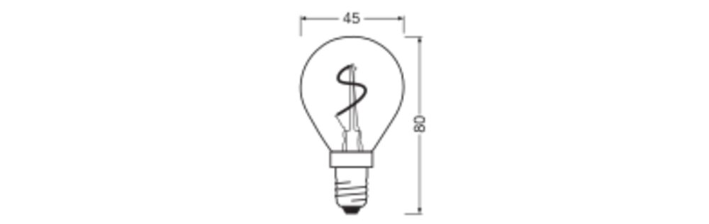 OSRAM LED-Lampe FM E14 1,8W 2200K go kl 1906 Classic P Spiral Filament 1.8W 30lm