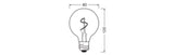 OSRAM LED-Lampe FM E27 1,8W 2200K go kl 1906 Globe 80 Spiral Fil 1.8W 822 G 30lm