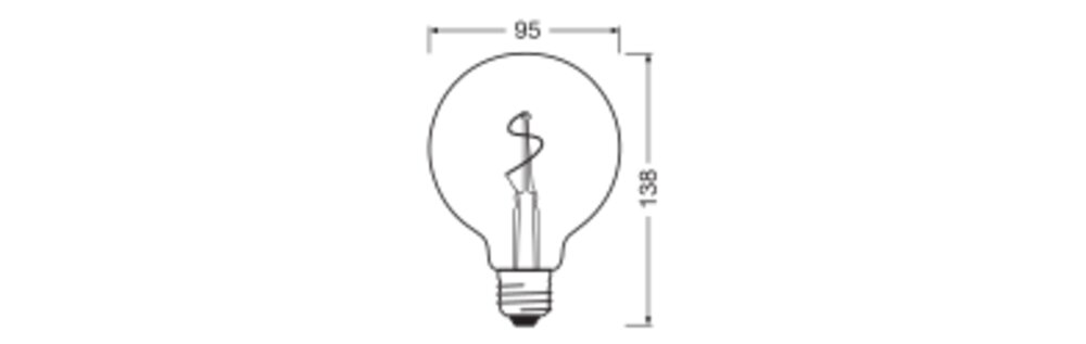 OSRAM LED-Lampe FM E27 1,8W 2200K go kl 1906 Globe 95 Spiral Filament 1.8W 30lm