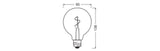 OSRAM LED-Lampe FM E27 1,8W 2200K go kl 1906 Globe 95 Spiral Filament 1.8W 30lm