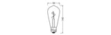 OSRAM LED-Lampe FM E27 1,8W 2200K go kl 1906 Edison Spiral Filament 1.8W 82 30lm