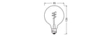 OSRAM LED-Kugellampe FM E27 4,9W 2700K F 1906 Globe 95 40 Spiral Fil DIM 4.9 ws