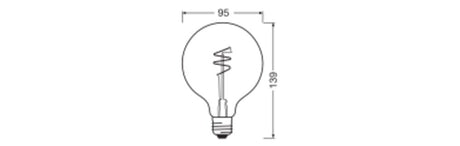OSRAM LED-Kugellampe FM E27 4,9W 2200K F 1906 Globe 95 40 Spiral Fil DIM 4.9 ws - Ansicht 2